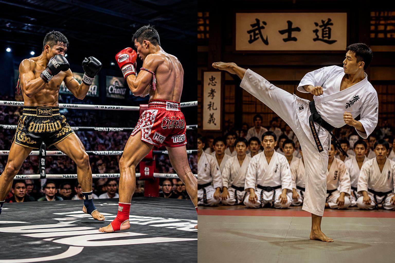 Boxe thai ou karate : deux visions du combat, laquelle te correspond 2 découvre les différences entre la boxe thaï et le karaté pour choisir la discipline de combat qui te correspond le mieux.
