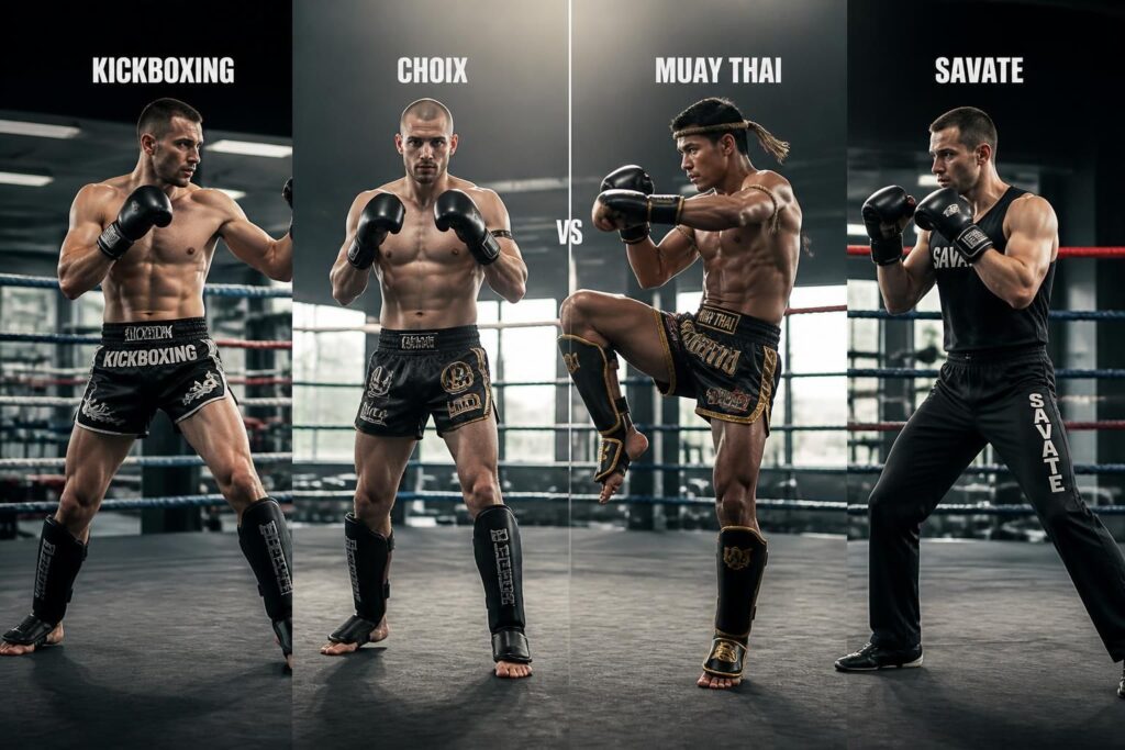 découvrez les différences entre les boxes pieds-poings : kickboxing, boxe thaï, savate. guide complet pour choisir la discipline qui vous convient.