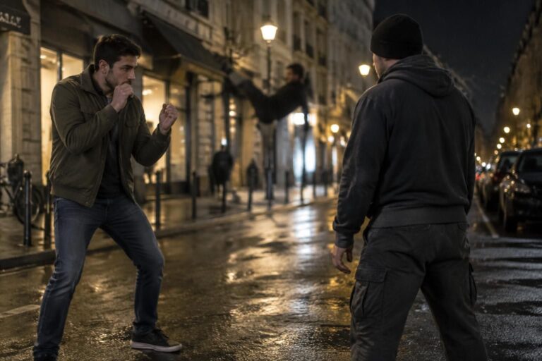 boxe et self-défense dans la rue : découvrez les techniques réellement utiles, leurs limites et les idées reçues à laisser au cinéma.